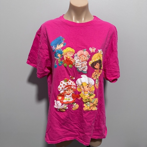 Strawberry Shortcake and Friends Character Pink T-shirt Large - Picture 1 of 4